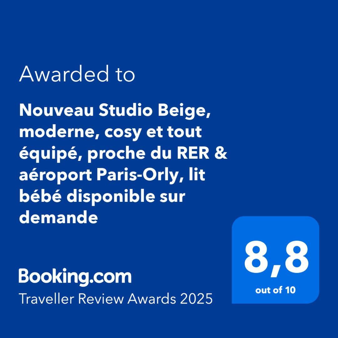Studio Moderne Et Tout Equipe, Proche Du Rer, Paris & Aeroport D'Orly En 20 Min, Lit Bebe Sur Demande Vitry-sur-Seine Exteriör bild